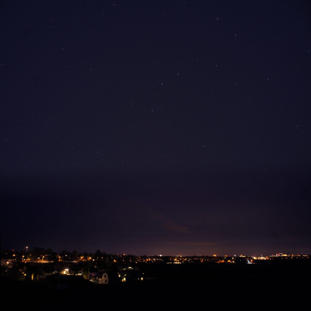 Uppsala on a cold night shot from Gamla Uppsala