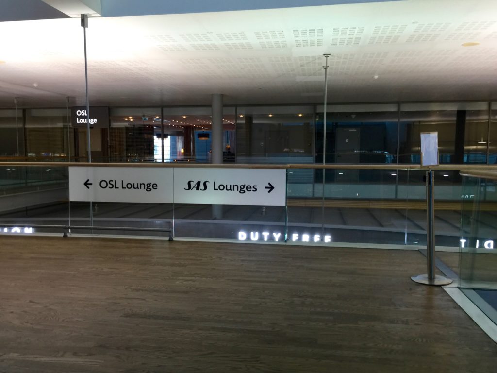 SAS Gold Lounge OSL Entrance
