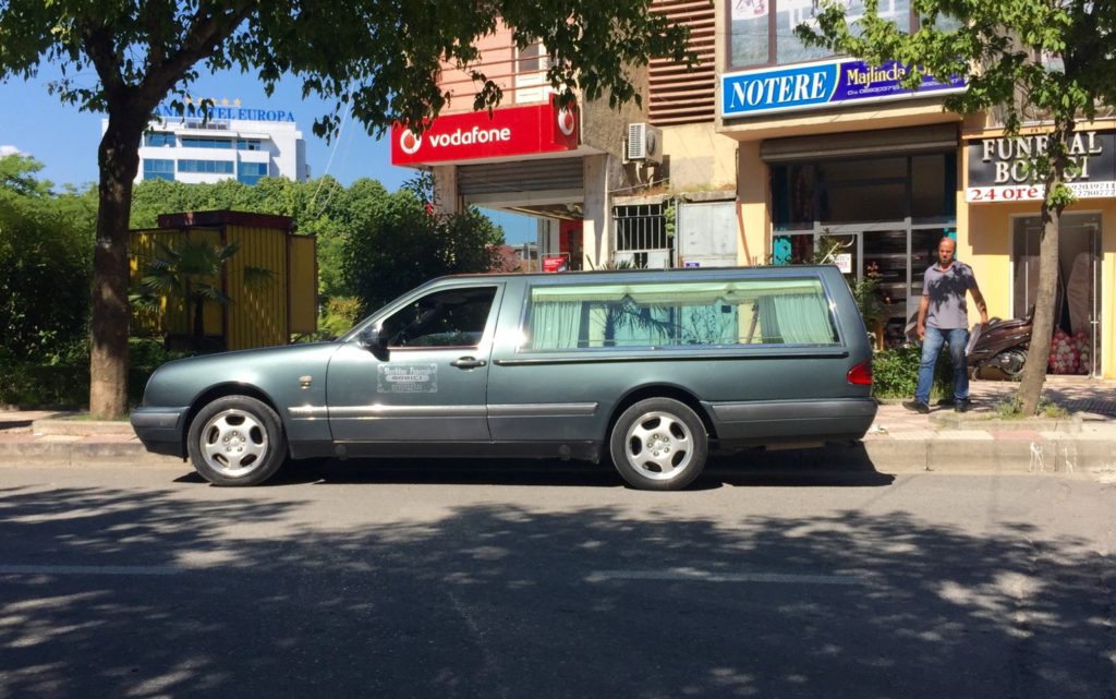 A hearse in Shkodër